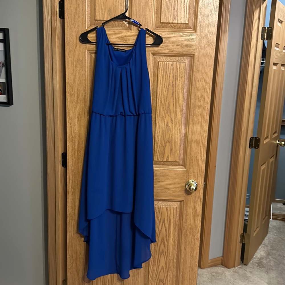 High low royal blue dress